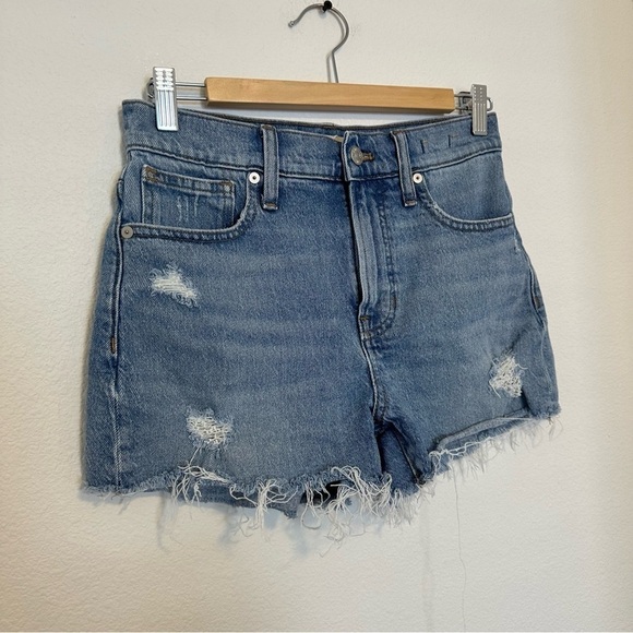 Madewell The Perfect Jean Shorts Blue Snyder Wash Size 26 Women’s Raw Hem - Picture 5 of 8